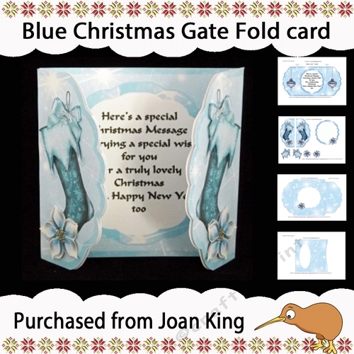 Blue Christmas Gatefold Card