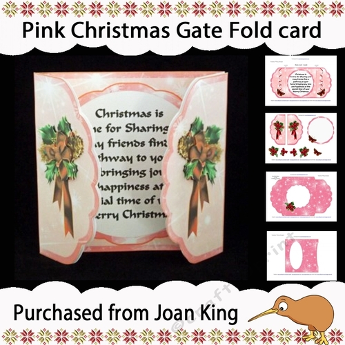 Pink Christmas Gatefold Card
