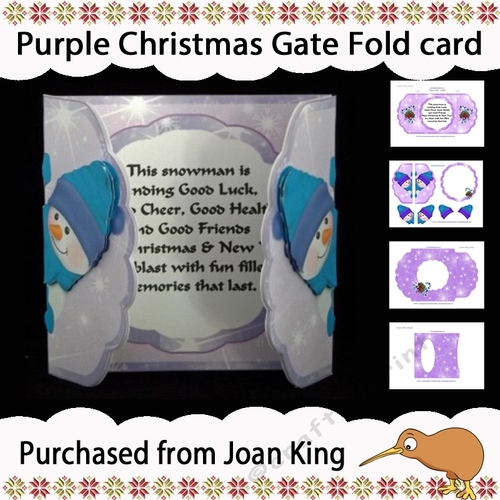 Purple Christmas Gatefold Card