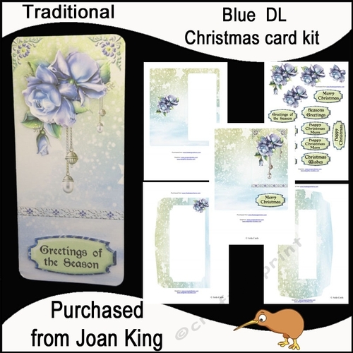 Blue DL Christmas Card