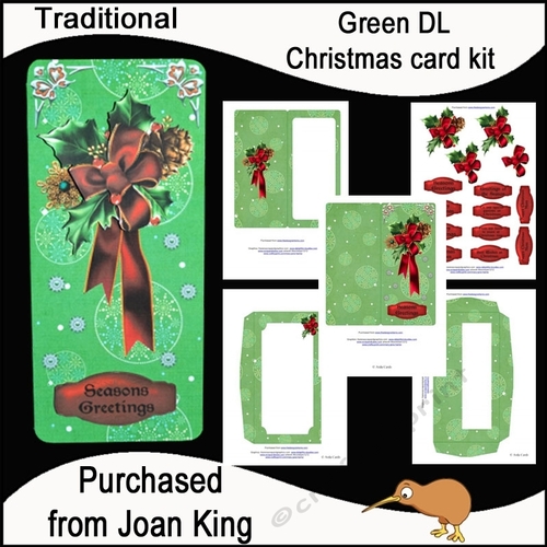 Green DL Christmas Card