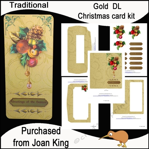 Gold DL Christmas Card