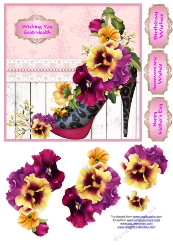 Pansies in shoe