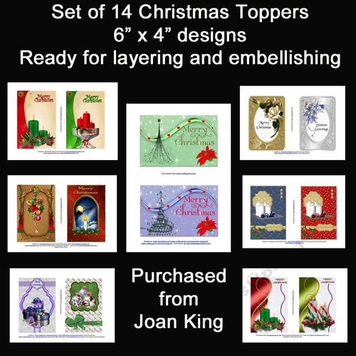 Set of 14 Christmas Toppers 6 x 4 designs