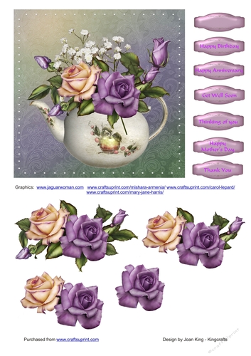 Teapot of flowers 3