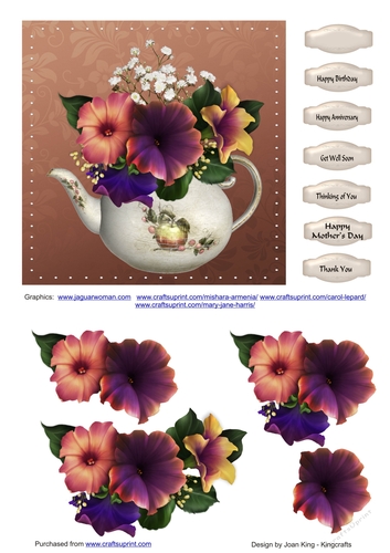 Teapot of flowers 4