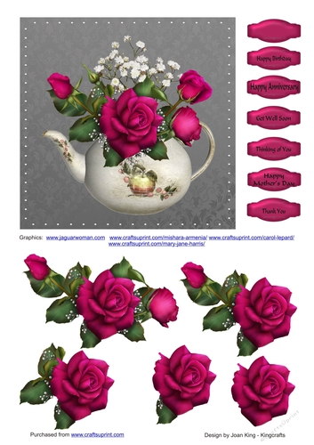 Teapot of flowers 6