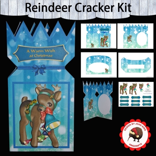 Reindeer Christmas Cracker card