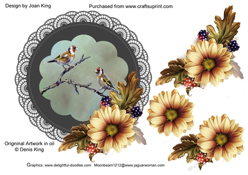 Goldfinches on lace