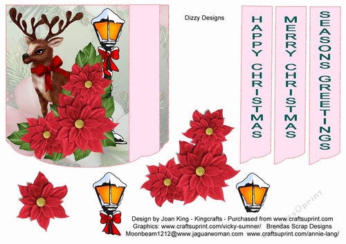 Reindeer & Poinsettias