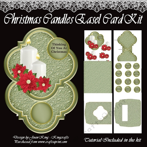 Christmas Candles easel card kit