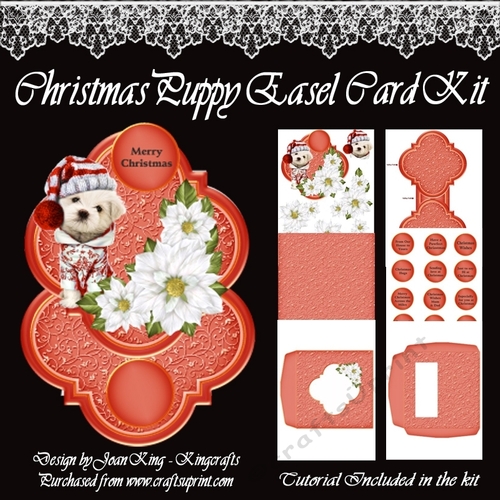 Christmas puppy easel card kit