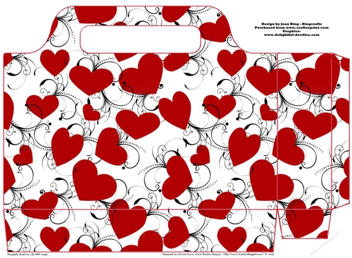 Red hearts tote bag for Valentines day