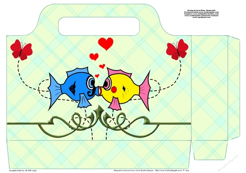 Fish in love tote bag for Valentines Day
