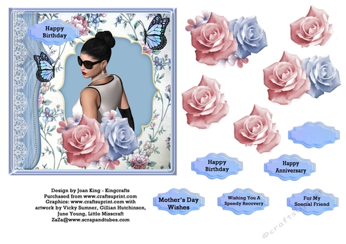 Blue and Pink Roses