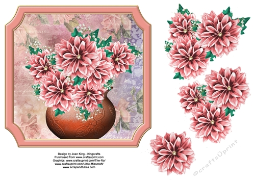 Pot of dahlias