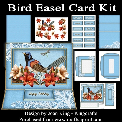 Vintage bird easel card kit
