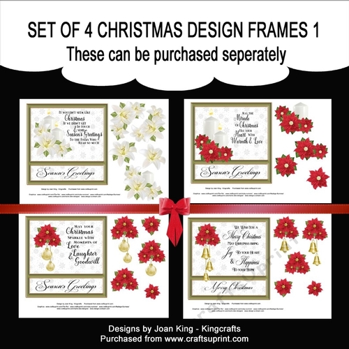 Set of 4 Christmas frame designs 1