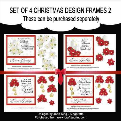 Set of 4 Christmas frame designs 2