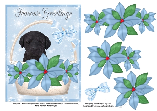 Christmas Black Labrador Blue