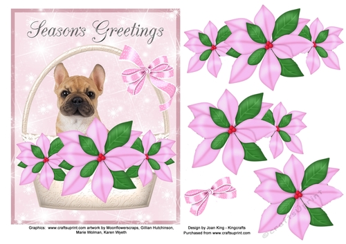 Christmas French Bulldog pink