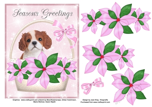 Christmas King Charles Spaniel Pink