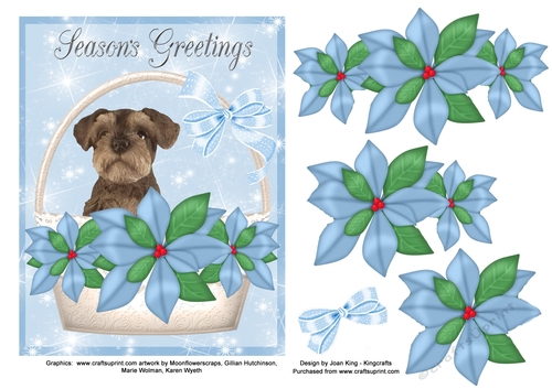 Christmas Miniature Schnauzer blue