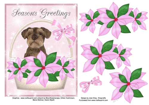 Christmas Miniature Schnauzer pink