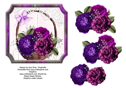 Basket of mauve roses