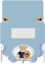 Blue Teddy Money Voucher envelope