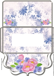 Pink and blue flowers money voucher wallet