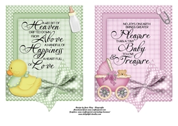 Green & lavender baby toppers