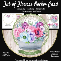 Tub of Flowers Rocker Card