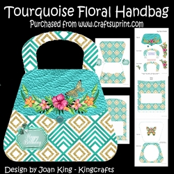 Tourquoise floral handbag