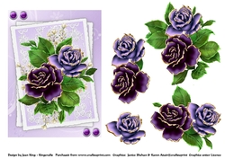 Purple and gold roses