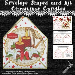 Envelope shaped card kit - Christmas Candles
