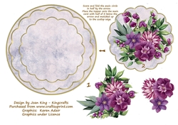 Wine coloured flowers rocker card