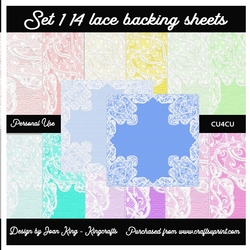 Set 1 14 lace backing sheets
