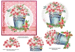 Pink Roses in watering can