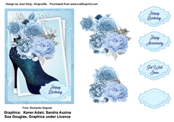 Boot full of blue roses