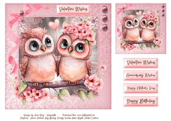 Pink Valentine Owls 1