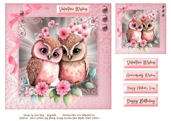 Pink Valentine Owls 4