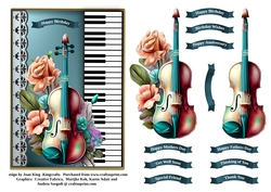 Violin and flowers 2