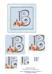 Floral Rose Monogram Letter B