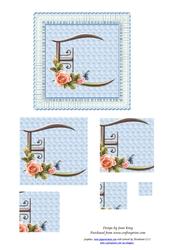 Floral Rose Monogram Letter E
