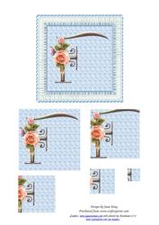 Floral Rose Monogram Letter F