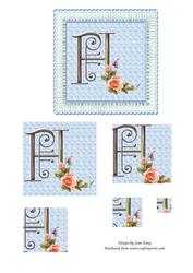 Floral Rose Monogram Letter H