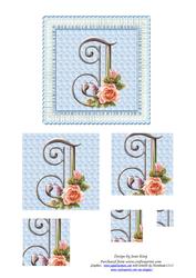 Floral Rose Monogram Letter J