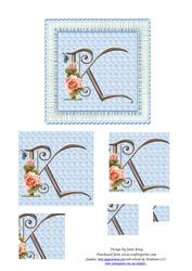 Floral Rose Monogram Letter K