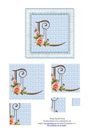 Floral Rose Monogram Letter L